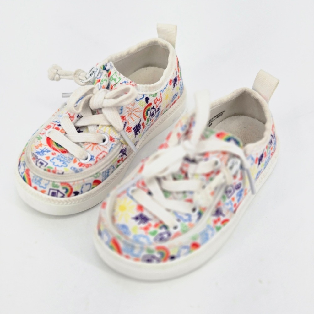 Billy Footwear Toddler Classic Lace High Top Sneakers Adaptive Rainbow Doodle 7